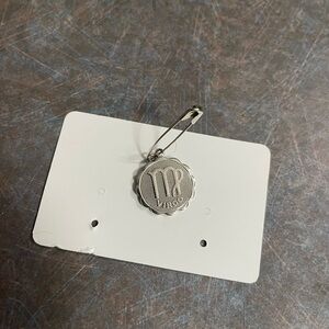 Zodiac sign Virgo silver colored charm